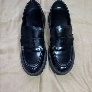 Black Platform Loafers for Women